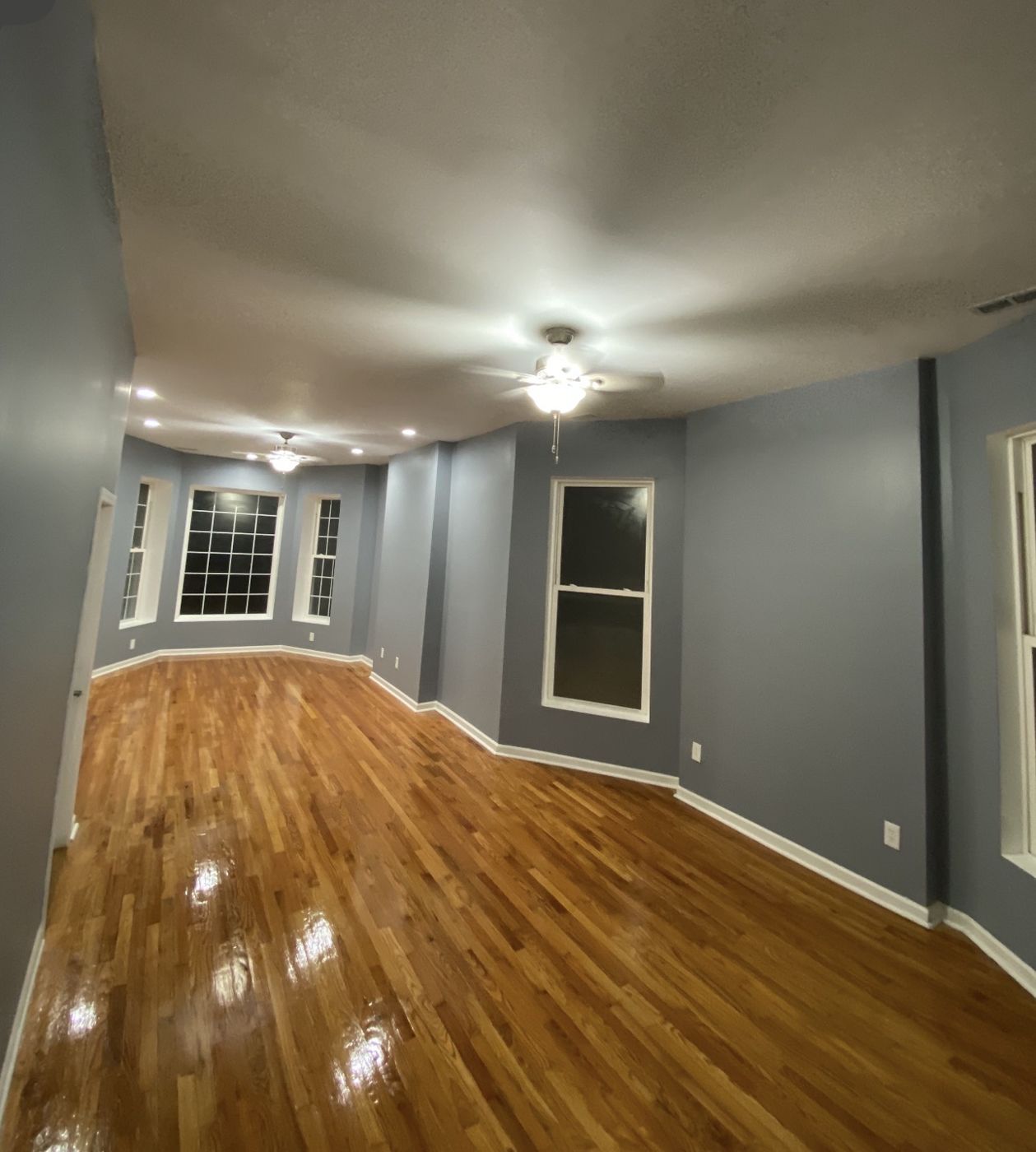 Front room with bay windows