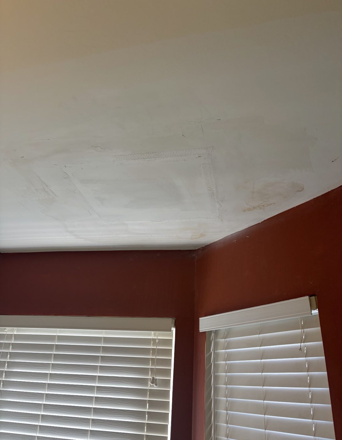 New drywall taped and mudded